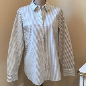 Jill perfect shirt in gray/white stripe size L